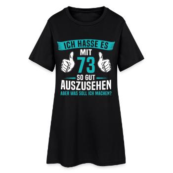 73 Jahre 73. Geburtstag Mann Frau 73 Jahre - Frauen T-Shirt-Kleid - Schwarz - Vorne