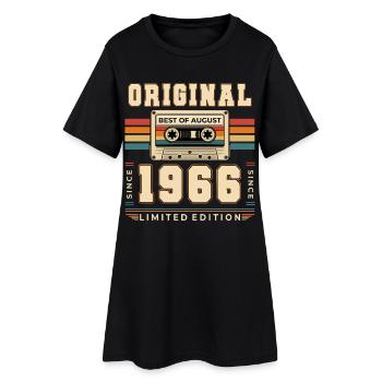 Cadeau du 60e anniversaire Août 1966 - Robe T-shirt Femme - noir - Devant