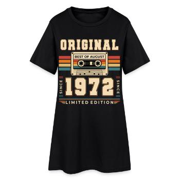 Cadeau du 54e anniversaire Août 1972 - Robe T-shirt Femme - noir - Devant