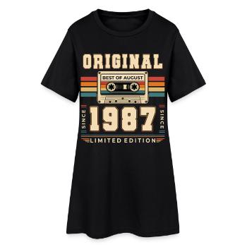 Cadeau du 39e anniversaire Vintage août 1987 - Robe T-shirt Femme - noir - Devant