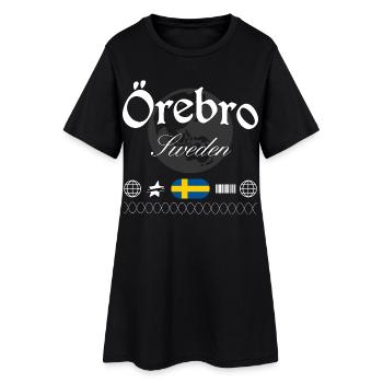 Örebro Schweden Streetwear Reise Souvenir - Frauen T-Shirt-Kleid - Schwarz - Vorne