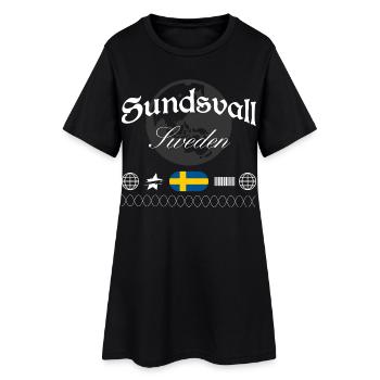 Sundsvall Suède Streetwear Souvenir de voyage - Robe T-shirt Femme - noir - Devant