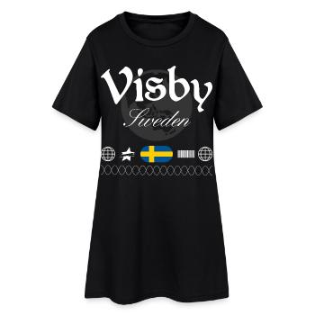 Visby Sweden Streetwear Travel Souvenir - Women’s T-Shirt Dress - black - Front