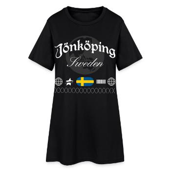Jönköping Schweden Streetwear Reise Souvenir - Frauen T-Shirt-Kleid - Schwarz - Vorne