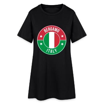 Bergamo Italy Circle Flag Badge - Women’s T-Shirt Dress - black - Front