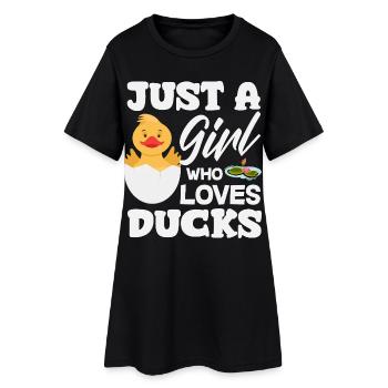 Motifs drôles de canards Citons amoureux de canards - Robe T-shirt Femme - noir - Devant