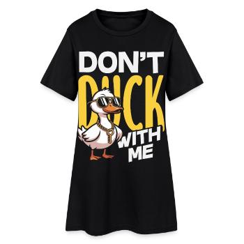 Motifs drôles de canards Citons amoureux de canards - Robe T-shirt Femme - noir - Devant