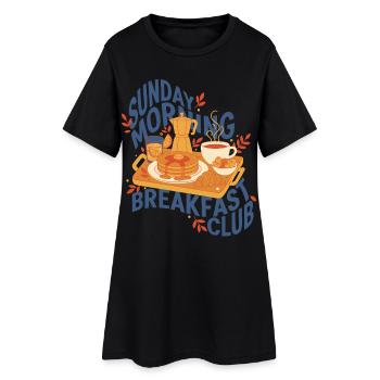 Petit-déjeuner Club du dimanche matin drôle - Robe T-shirt Femme - noir - Devant