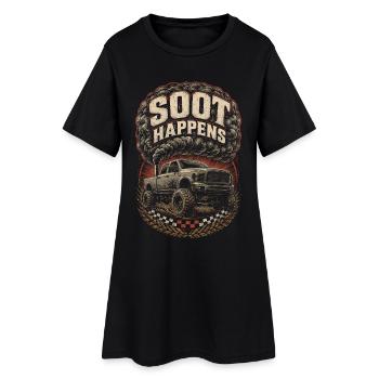 La suie du charbon roulant arrive - Robe T-shirt Femme - noir - Devant