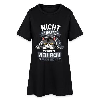Heute Vielleicht Auch Nicht Lustige Katze - Frauen T-Shirt-Kleid - Schwarz - Vorne