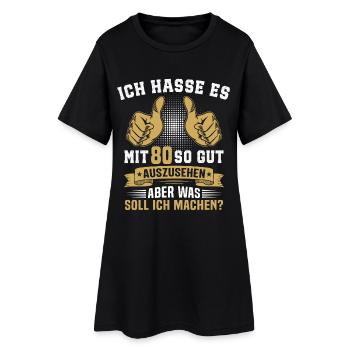 80. Geburtstag Mann Frau 80 Jahre  - Frauen T-Shirt-Kleid - Schwarz - Vorne
