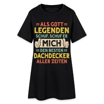 Dachdecker - Frauen T-Shirt-Kleid - Schwarz - Vorne