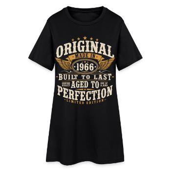 Cadeau d’anniversaire vintage original de 1966 - Robe T-shirt Femme - noir - Devant