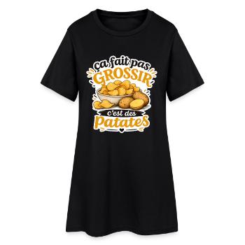 Ça fait pas grossir c'est des patates (Chips) - Robe T-shirt Femme - noir - Devant