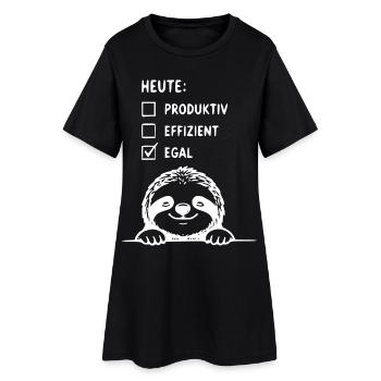 Sloth Checkliste Heute Egal - Frauen T-Shirt-Kleid - Schwarz - Vorne