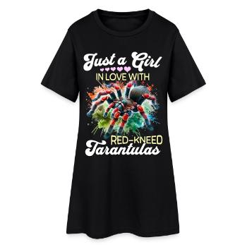 Mädchen Rotknie Vogelspinne - Frauen T-Shirt-Kleid - Schwarz - Vorne