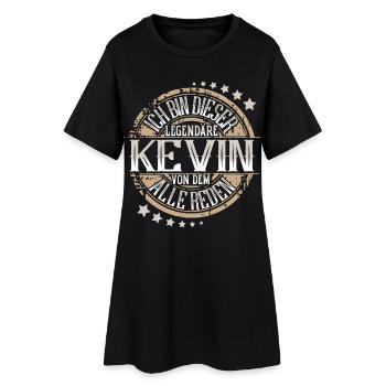 Kevin - Frauen T-Shirt-Kleid - Schwarz - Vorne
