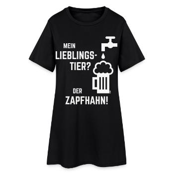 Mein Lieblingstier? Der Zapfhahn! (Bier / White) - Frauen T-Shirt-Kleid - Schwarz - Vorne