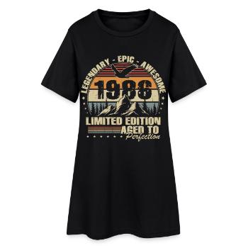40. Geburtstag Geschenk 1986 Jahrgang Retro - Frauen T-Shirt-Kleid - Schwarz - Vorne