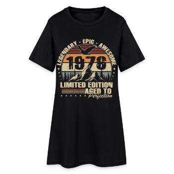 Cadeau d’anniversaire pour le 50e anniversaire 1976 Vintage Retro - Robe T-shirt Femme - noir - Devant