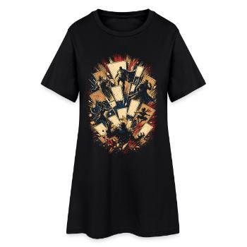 Collectionneur de bandes dessinées - Robe T-shirt Femme - noir - Devant