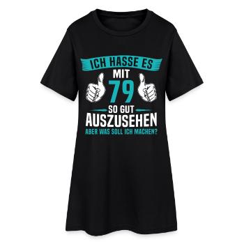 79 Jahre 79. Geburtstag Mann Frau 79 Jahre - Frauen T-Shirt-Kleid - Schwarz - Vorne