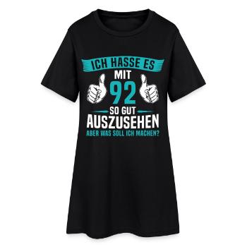 92 Jahre 92. Geburtstag Mann Frau 92 Jahre - Frauen T-Shirt-Kleid - Schwarz - Vorne