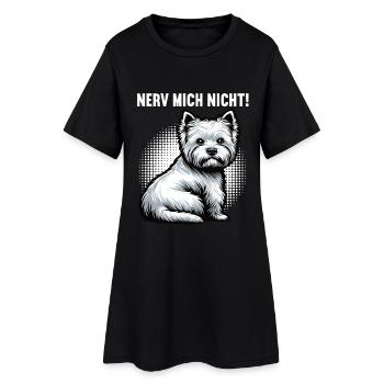 Nerv Mich Nicht West highland terrier Westie  - Frauen T-Shirt-Kleid - Schwarz - Vorne