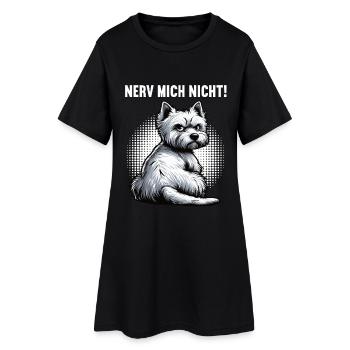 Nerv Mich Nicht West highland terrier Westie  - Frauen T-Shirt-Kleid - Schwarz - Vorne