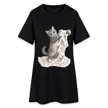 Caught in the Act – Mischievous Cat - Women’s T-Shirt Dress - black - Front