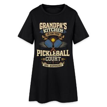 Grand-père Pickleball Cadeau de grand-père pour les grands-parents - Robe T-shirt Femme - noir - Devant