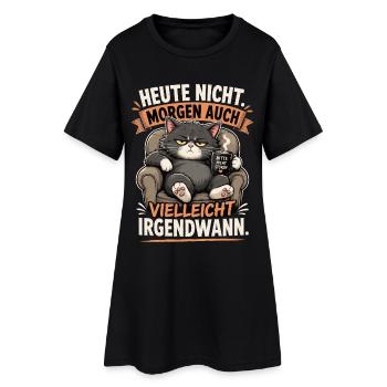 Heute Nicht Katze Irgendwann Shirt - Frauen T-Shirt-Kleid - Schwarz - Vorne