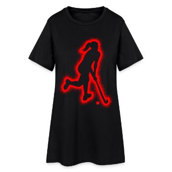 Hockey Floorball Femmes Enfants Filles Hockey sur gazon - Robe T-shirt Femme - noir - Devant