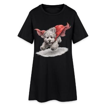 Super Dog Flying to the Rescue - Women’s T-Shirt Dress - black - Front