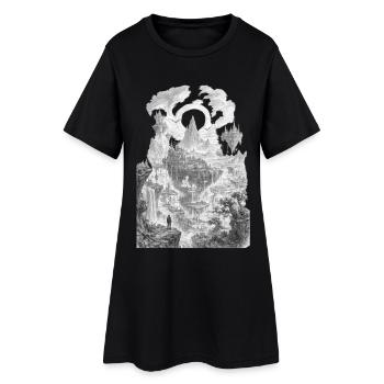 Lost Kingdom Beyond the Floating Mountains - Women’s T-Shirt Dress - black - Front