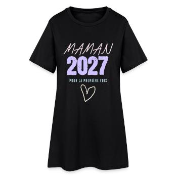 MAMAN 2027 pour la premiere fois - Robe T-shirt Femme - noir - Devant
