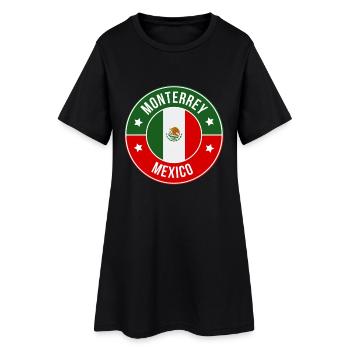 Monterrey Flag Emblem - Women’s T-Shirt Dress - black - Front