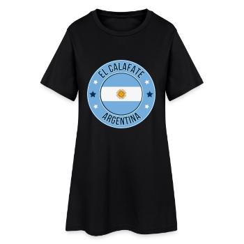 Patagonian Flag Badge: El Calafate - Women’s T-Shirt Dress - black - Front