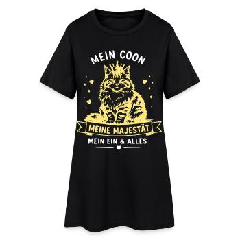 Königliche Maine Coon Majestät - Frauen T-Shirt-Kleid - Schwarz - Vorne