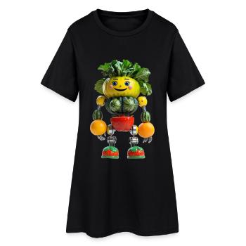 Robot synthétique biologique : Guvina Fruit-Bot - Robe T-shirt Femme - noir - Devant
