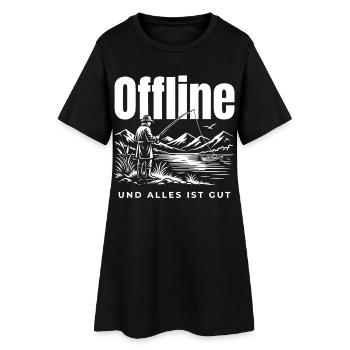 Offline Genuss - Frauen T-Shirt-Kleid - Schwarz - Vorne