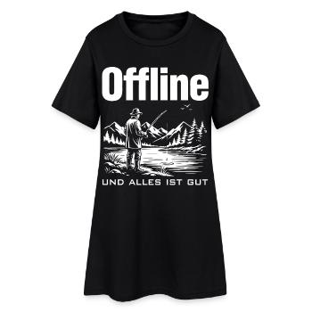Offline am See - Frauen T-Shirt-Kleid - Schwarz - Vorne
