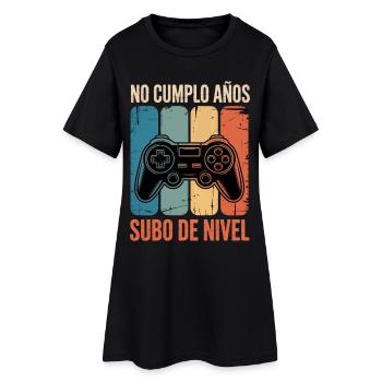 No Cumplo Años: Subo de Nivel Retro - Frauen T-Shirt-Kleid - Schwarz - Vorne