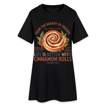 Petit-déjeuner brunch, café et la vie est meilleure avec - Robe T-shirt Femme - noir - Devant