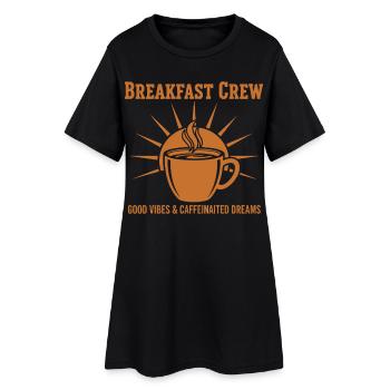 Rêves Caféinés de l’équipe du Petit-Déjeuner - Robe T-shirt Femme - noir - Devant