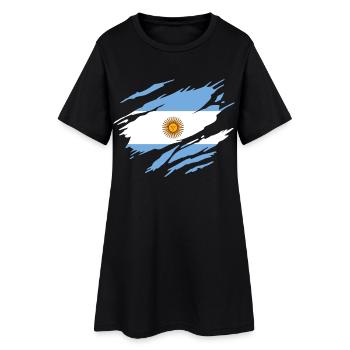 Argentine Drapeau Argentin Argentine - Robe T-shirt Femme - noir - Devant