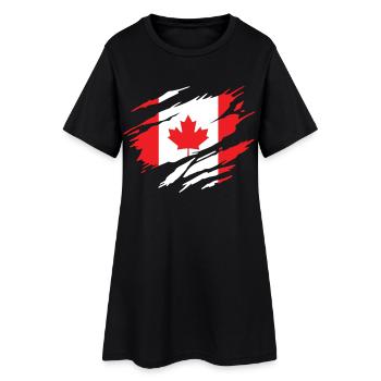 Canada Drapeau Canadien Canadienne - Robe T-shirt Femme - noir - Devant
