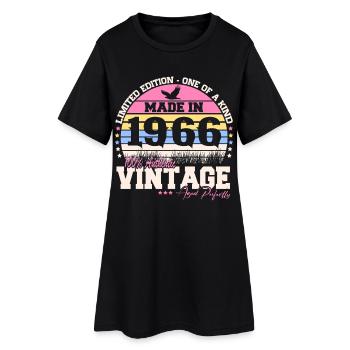 Cadeau vintage rétro vintage 1966 pour le 60e anniversaire - Robe T-shirt Femme - noir - Devant
