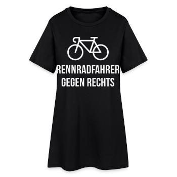 Rennradfahrer Gegen Rechts (Radfahrer Rennrad / W) - Frauen T-Shirt-Kleid - Schwarz - Vorne