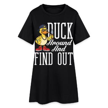 Motifs drôles de canards Citons amoureux de canards - Robe T-shirt Femme - noir - Devant